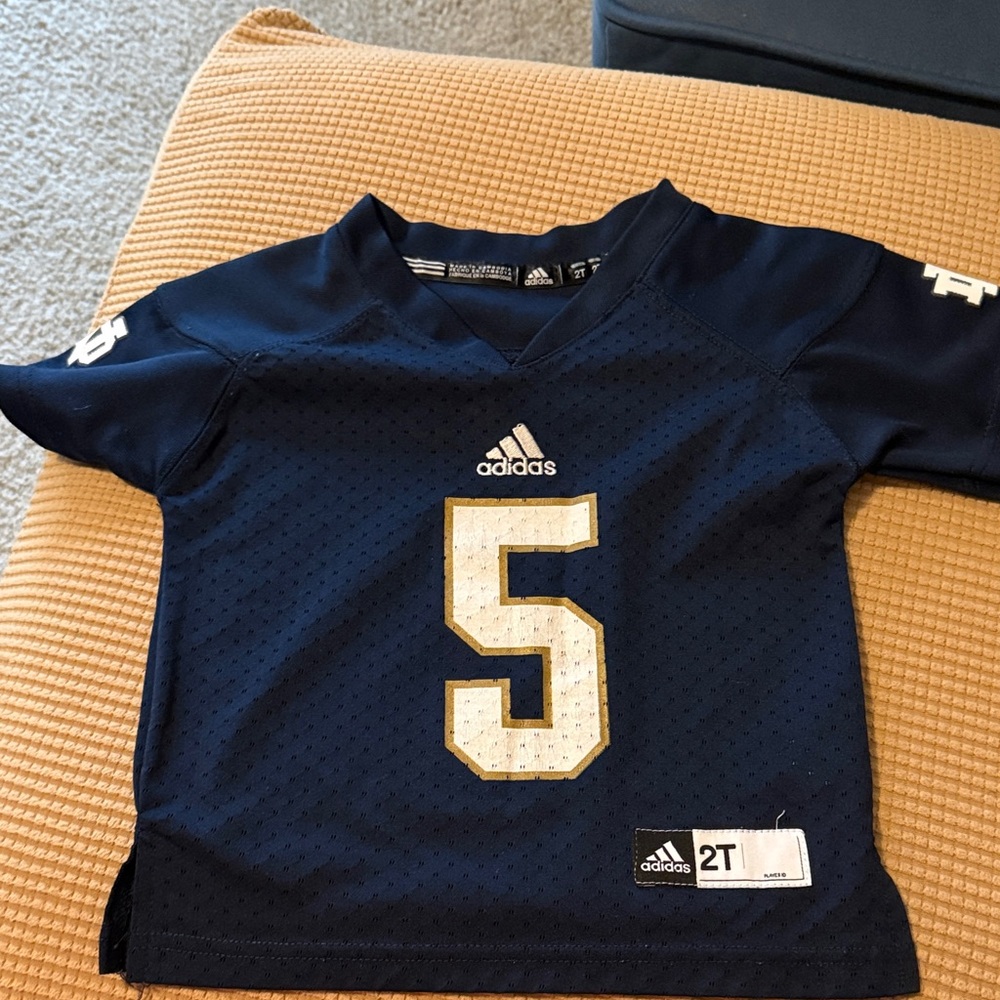 Adidas Kids Dark Blue Jersey with Gold Number